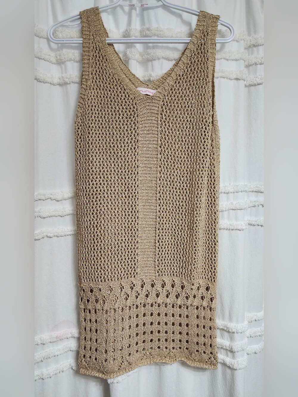 Like New, Vtg, Gold Shimmering Dress/cover up. Made In Italy.